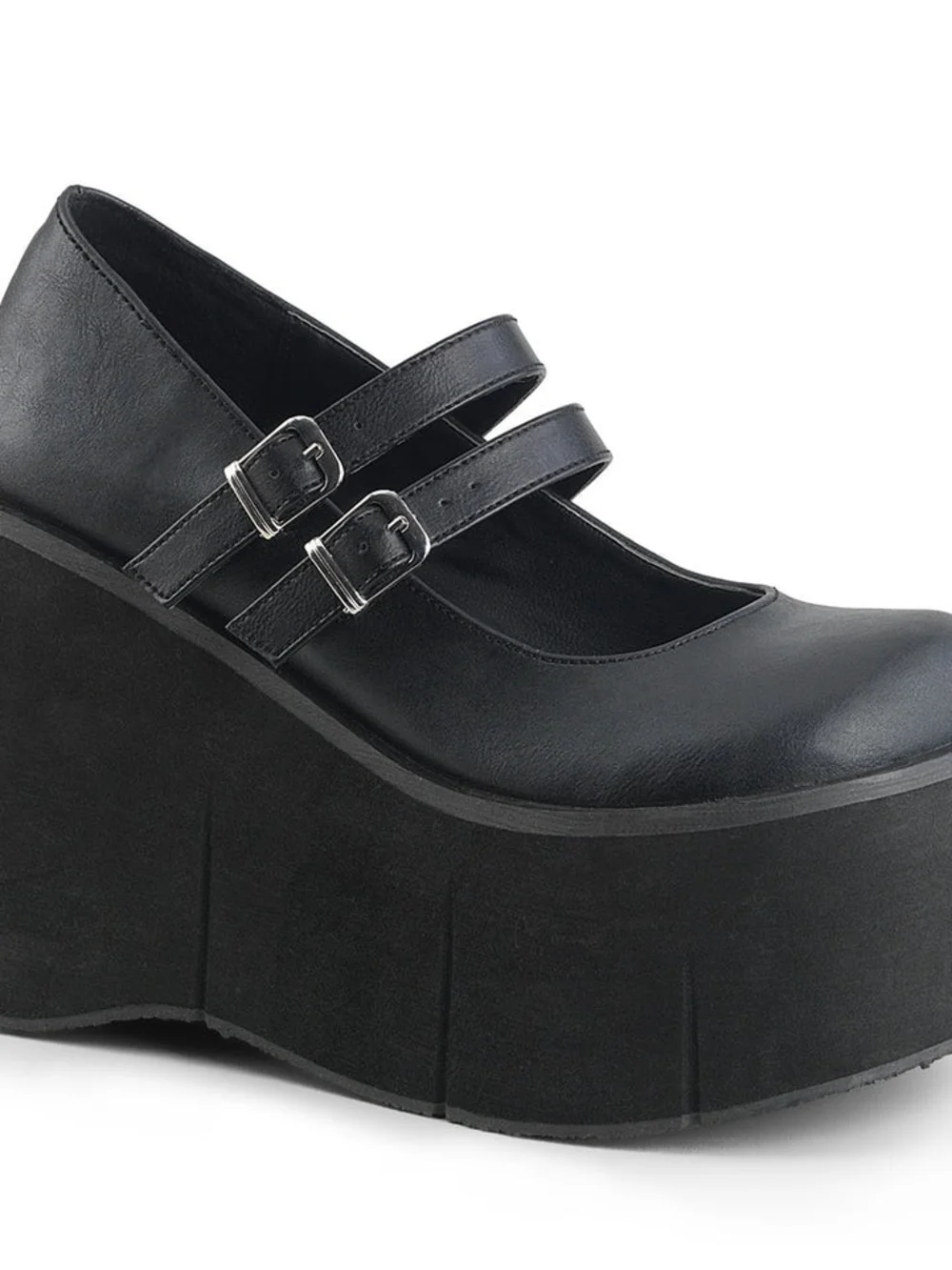 Demonia Kera-08 Black Double-Strap Platform Mary Jane Bettys Shoe